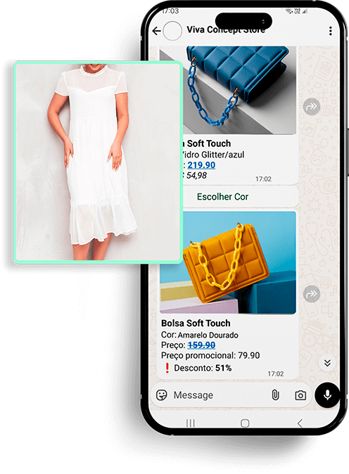 Demonstração do provador virtual da VoxMe com sugestões de combinações de produtos