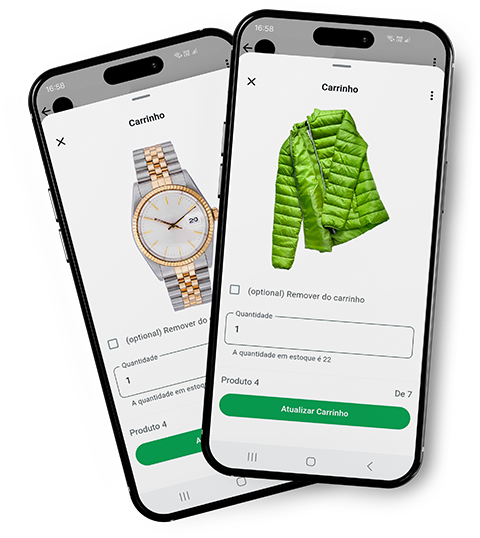 Interface do carrinho de compras dinâmico durante atendimento via WhatsApp com a VoxMe