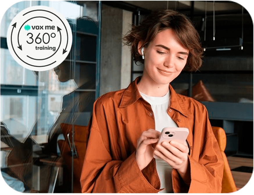 Imagem representando a solução VoxMe Training com treinamentos especializados